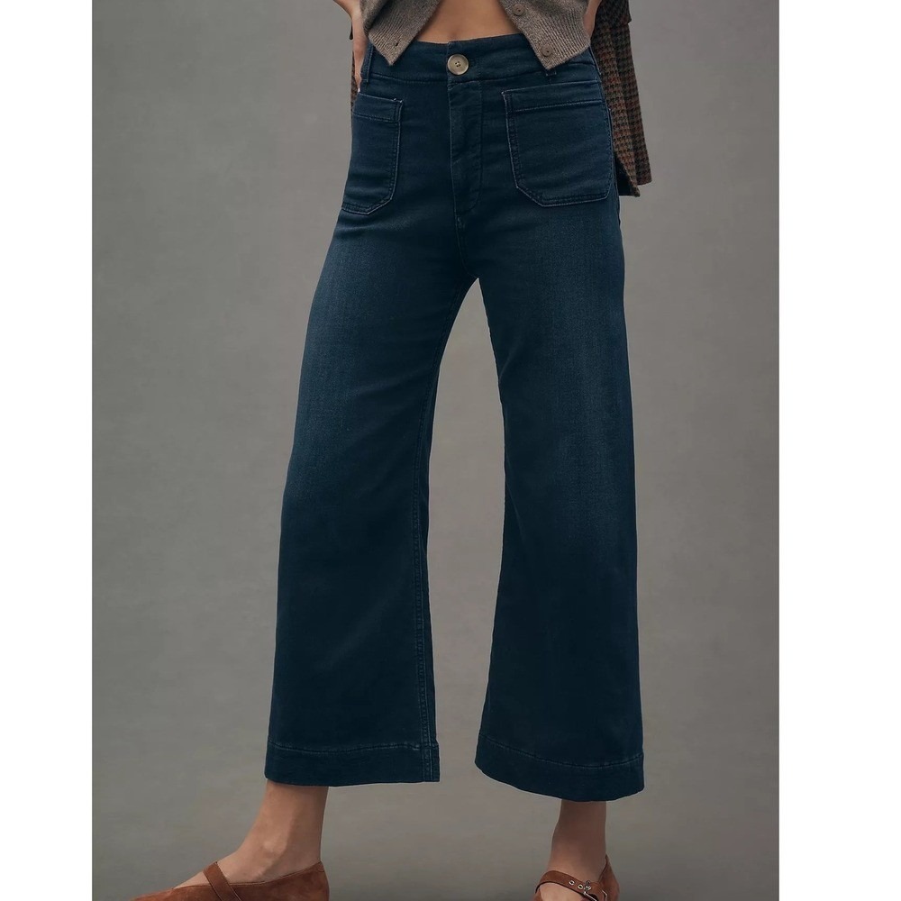 Anthropologie Maeve The Colette Wide Leg Cropped Jeans High Rise - 29